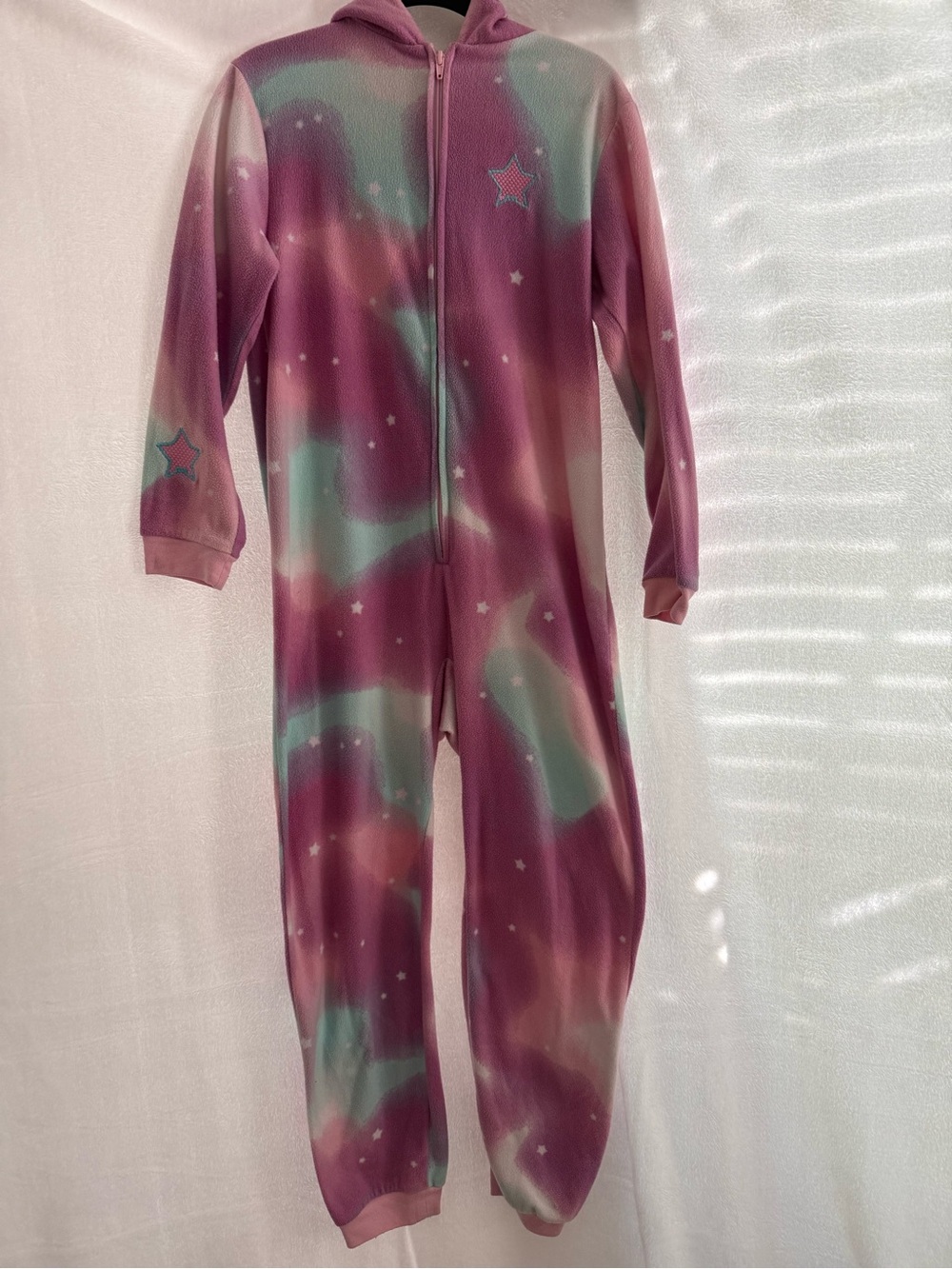 2 Kids Cat & Jack one piece hooded pajamas (Unicorn Hooded & food hooded)